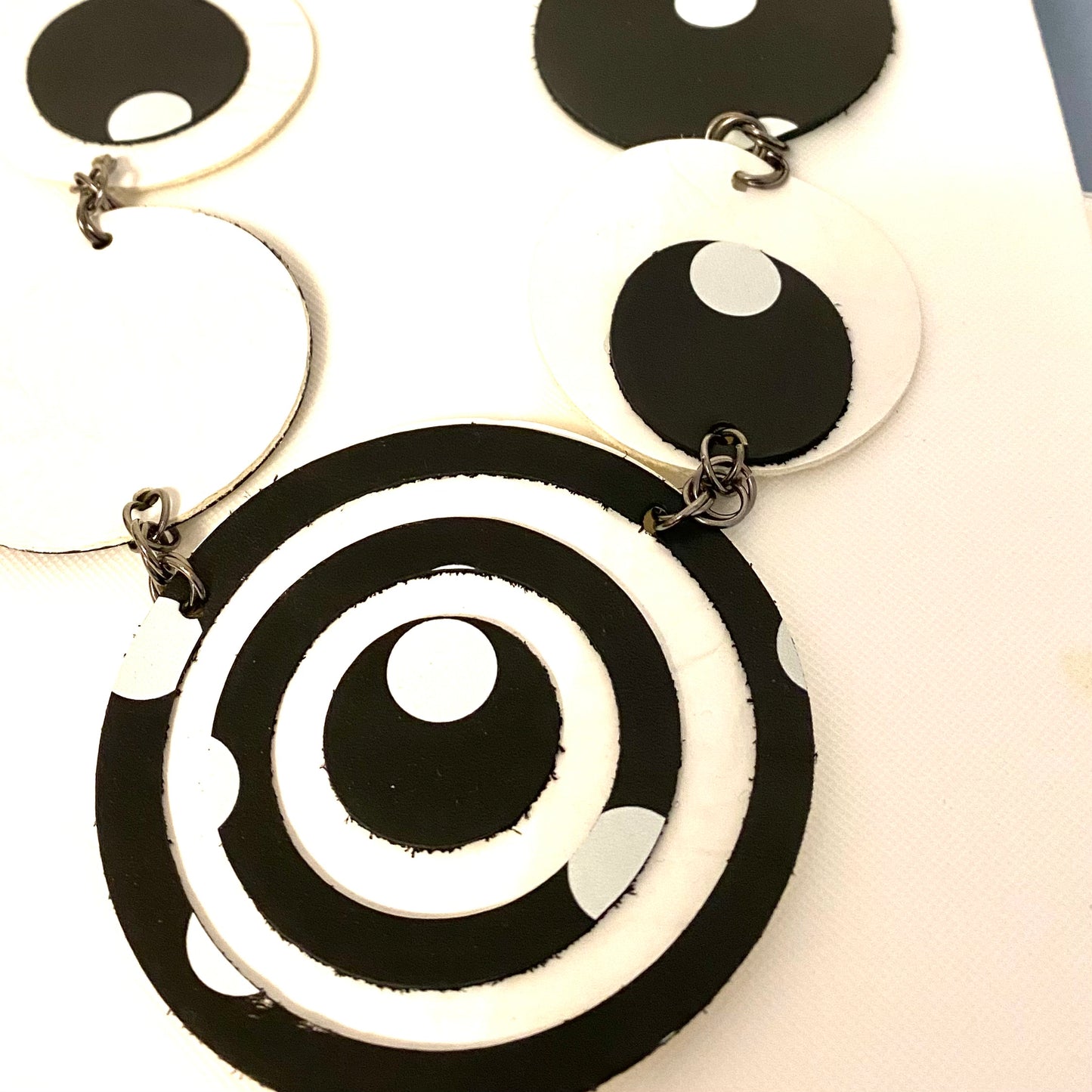 Black and White Leather Necklace