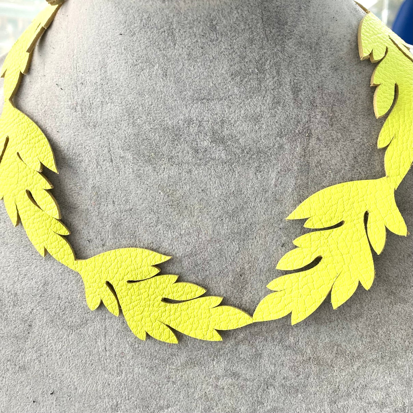 Evergreen Leaf Leather Necklace