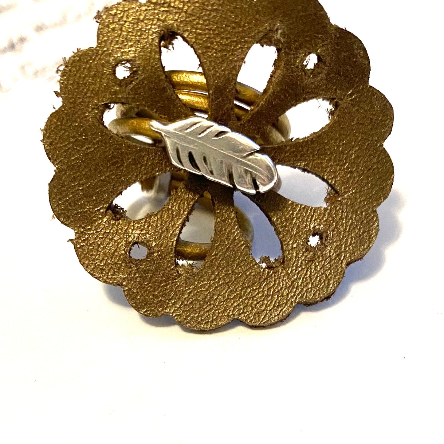 Flower Leather Ring