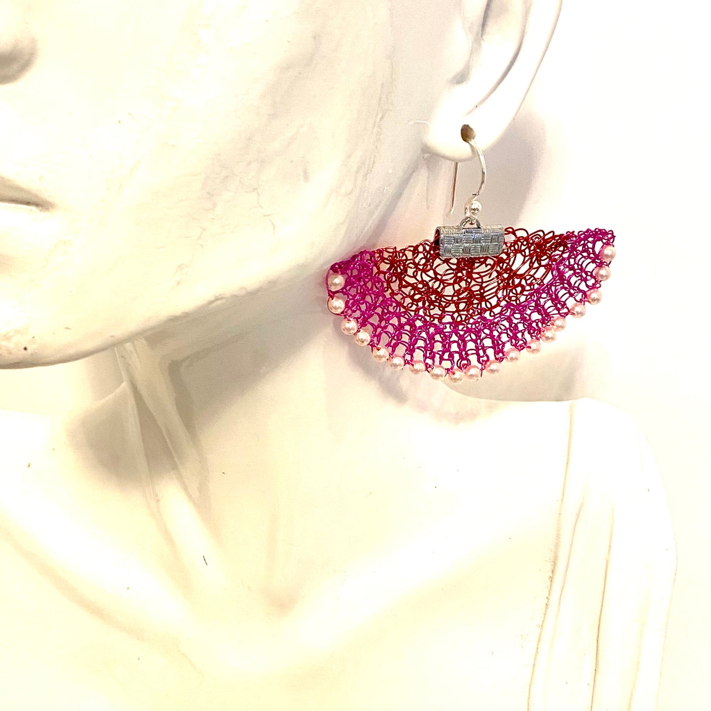Two Tone Statement Fan Earrings