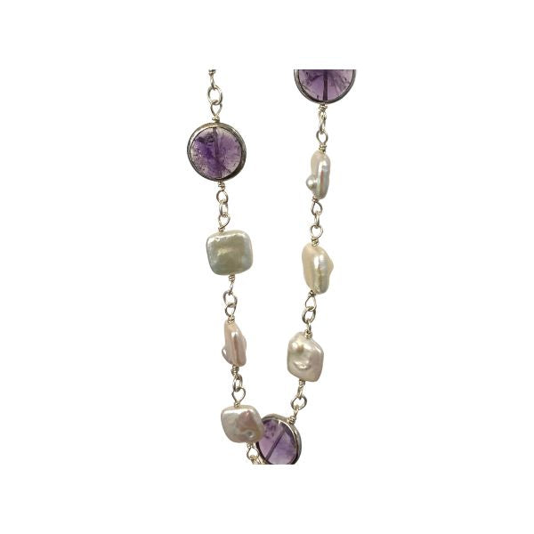 Amethyst and Freshwater Pearl Necklace