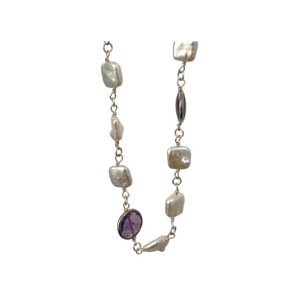 Amethyst and Freshwater Pearl Necklace