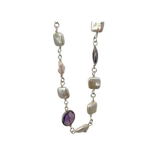 Amethyst and Freshwater Pearl Necklace