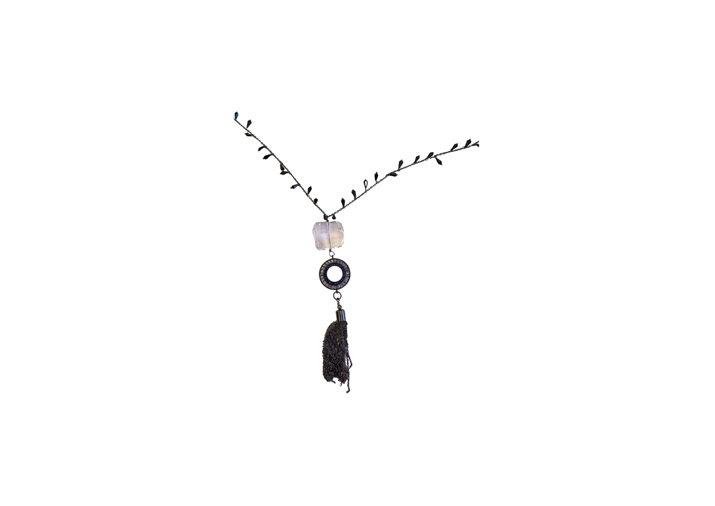 Midnight Radiance Tassel Necklace
