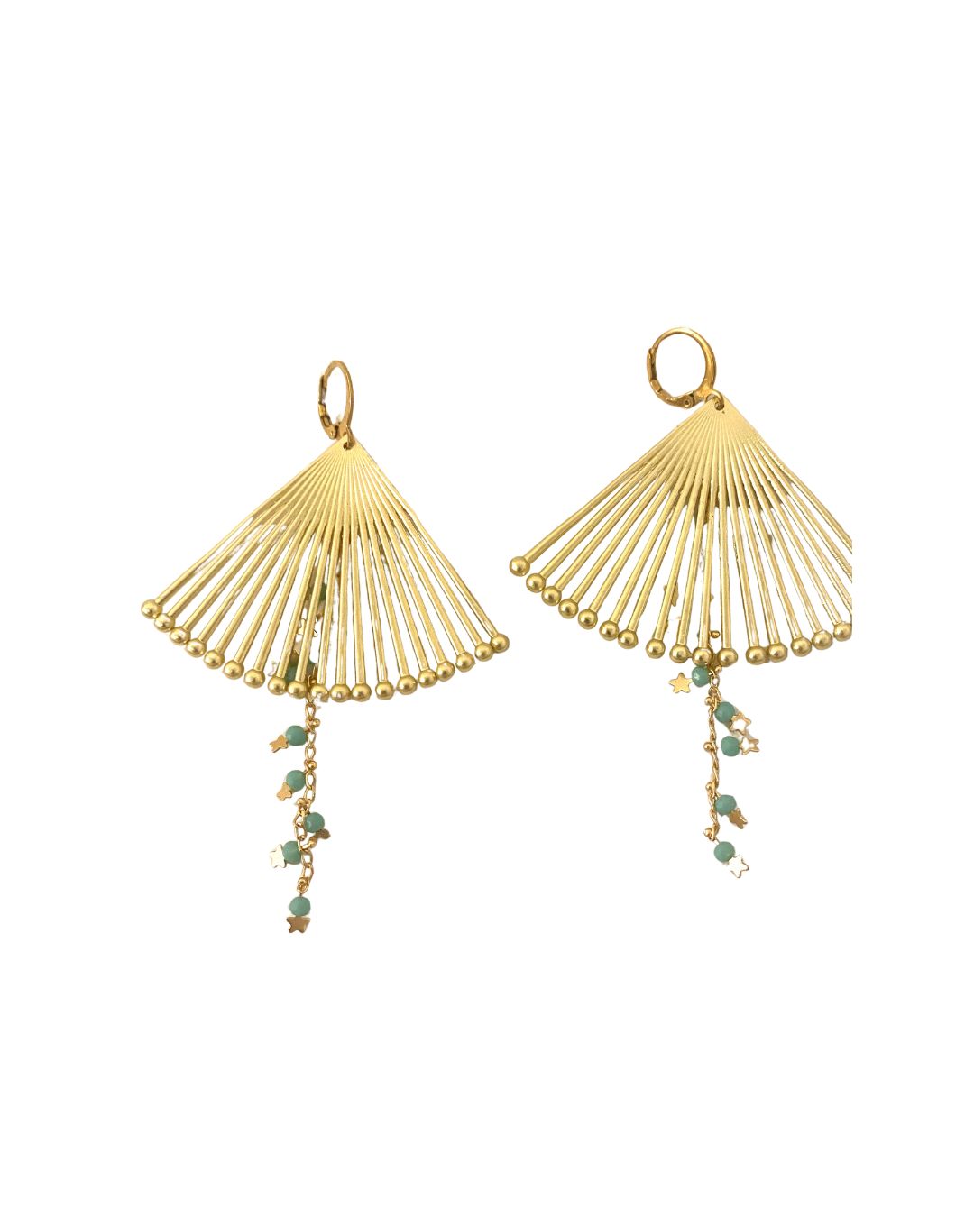 Gold Fan Earrings