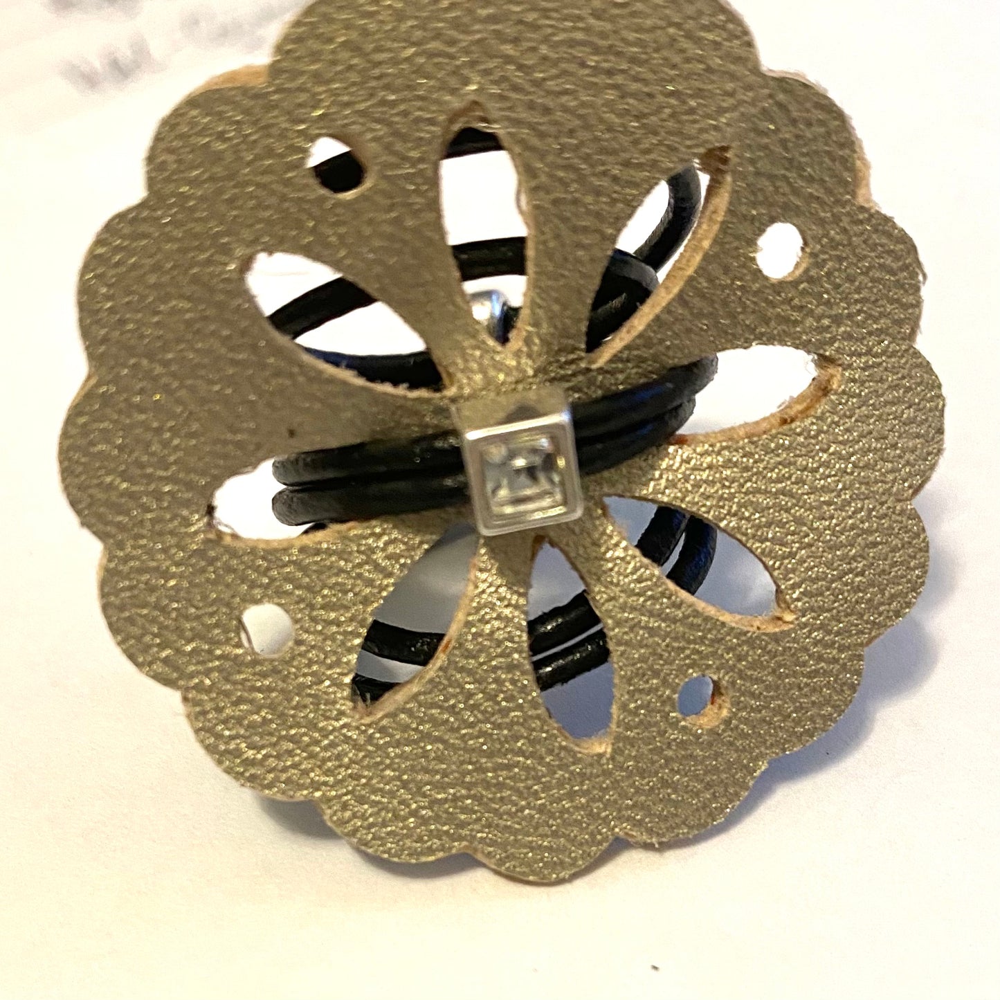 Flower Leather Ring