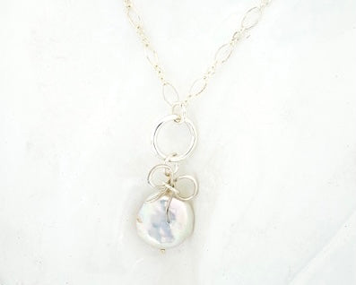 Elegant Coin Pearl Pendant