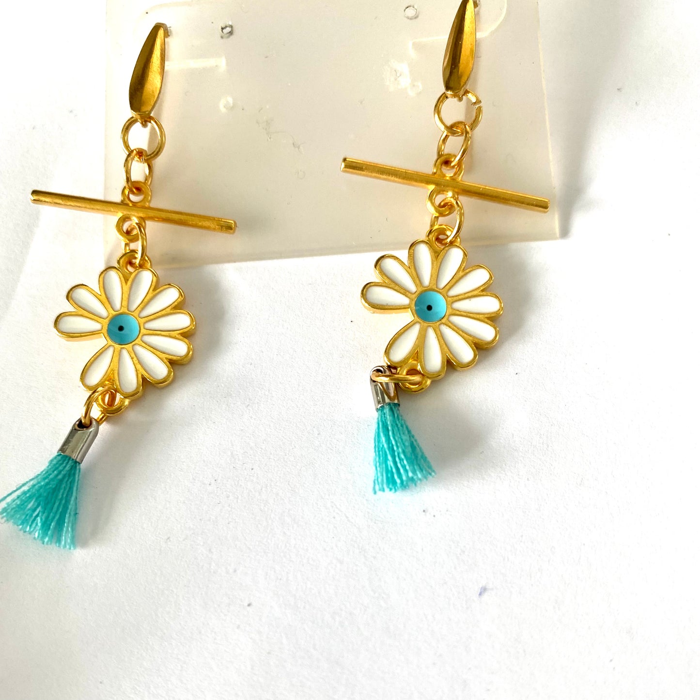 Daisy Earrings with Tassel