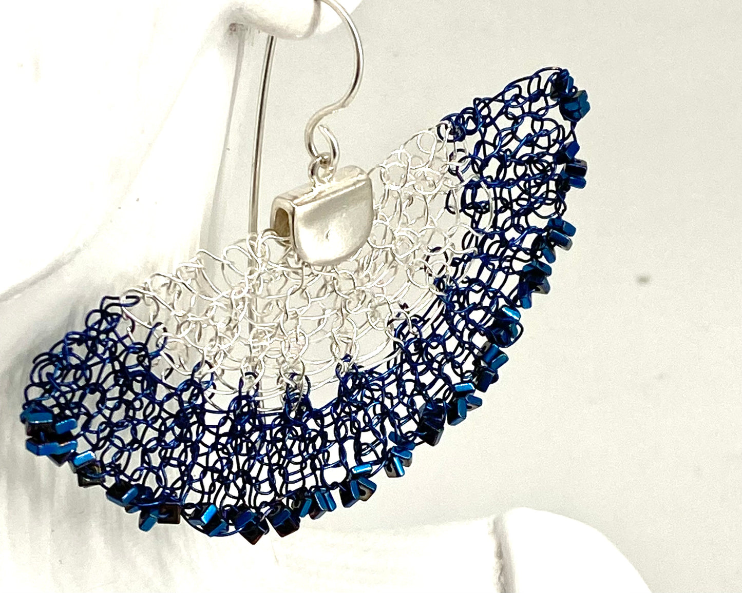 Two Tone Statement Fan Earrings