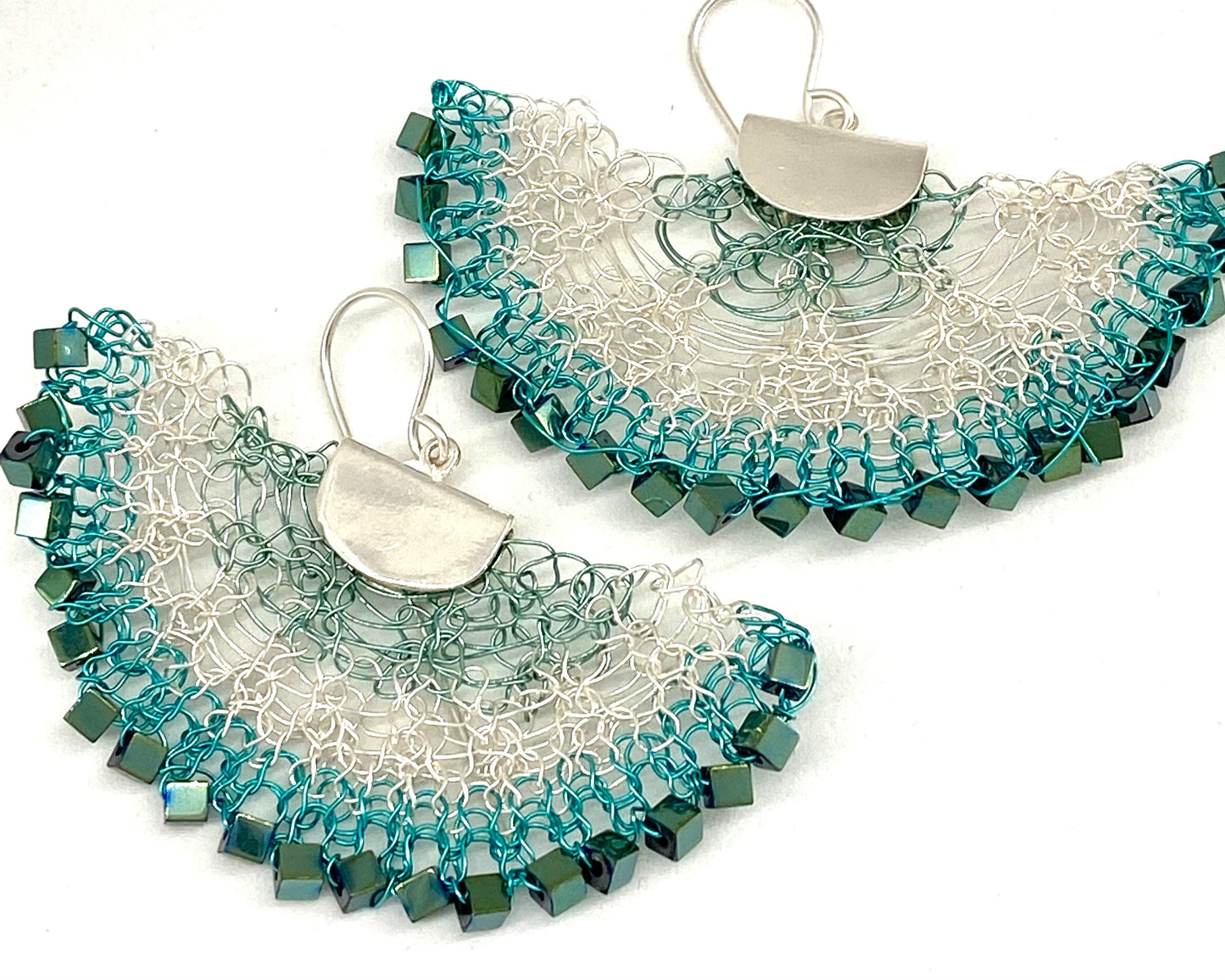 Two Tone Statement Fan Earrings