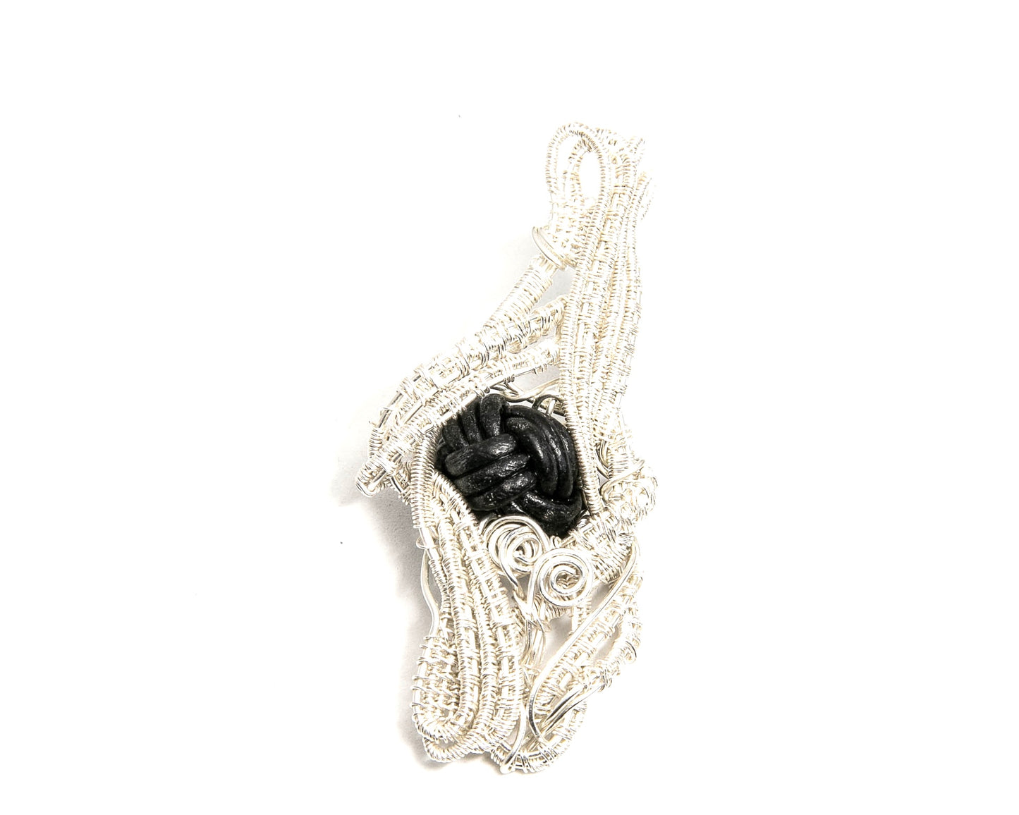 Fine Silver and Leather Pendant