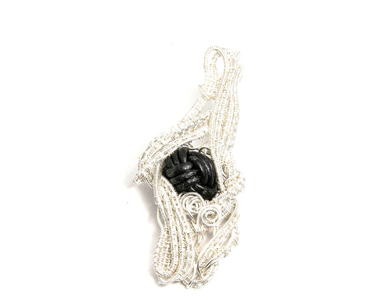 Fine Silver and Leather Pendant