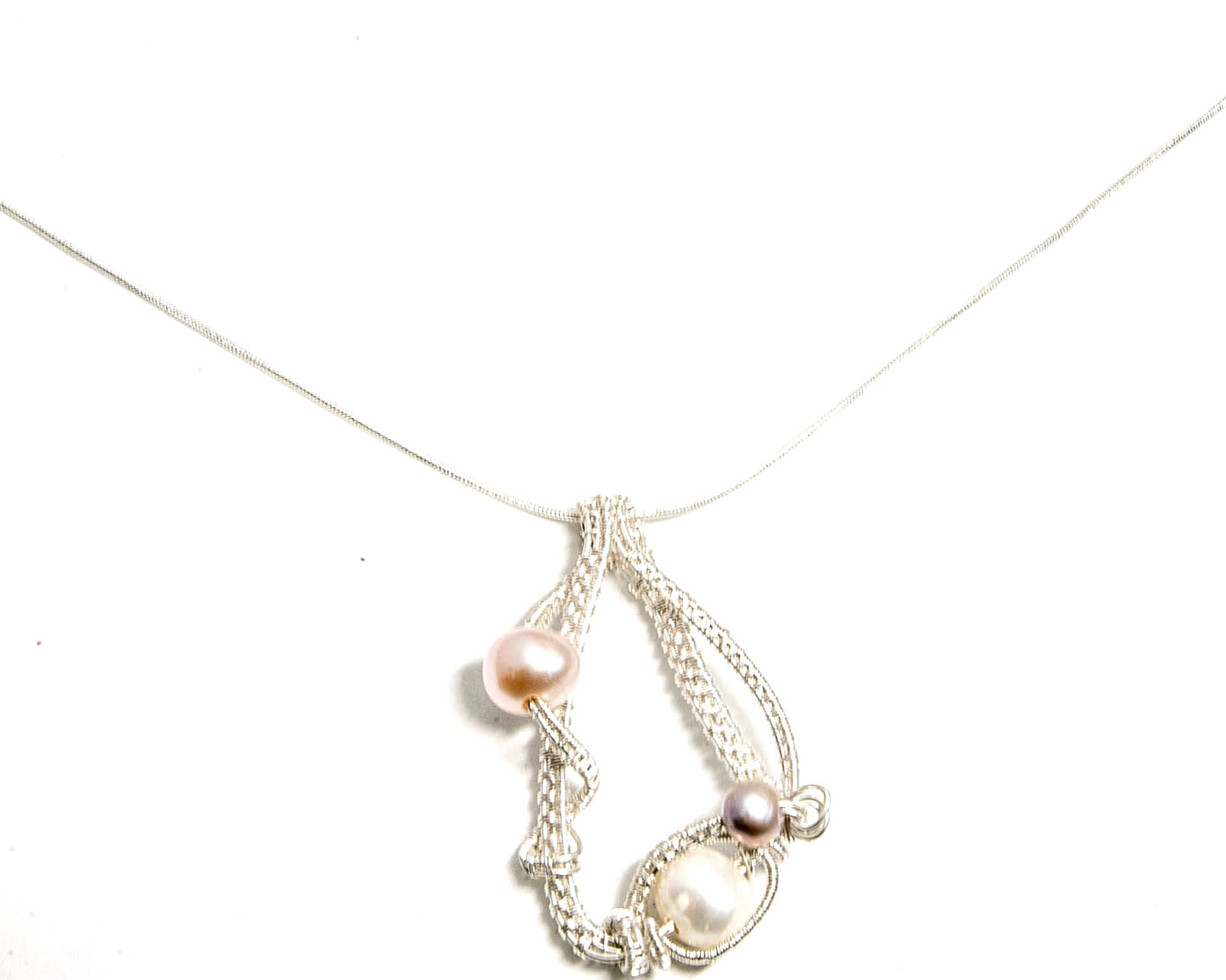 Sculptural Modern Classic Freshwater Pearl Pendant