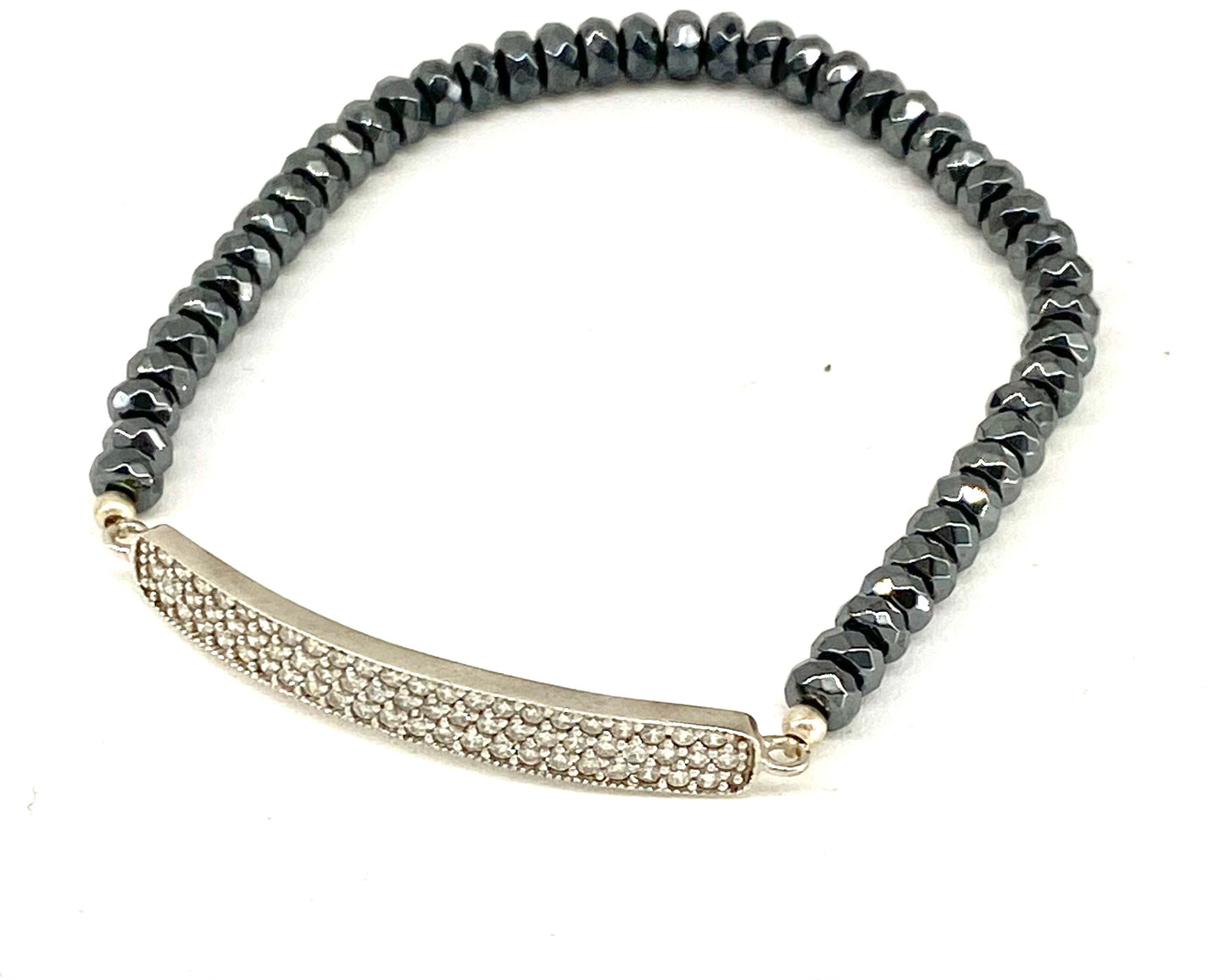 Hematite Pave ID Bracelet
