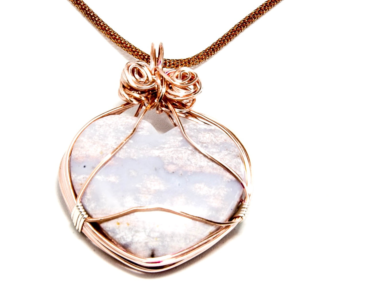 Jasper Heart pendant with Rose Frame