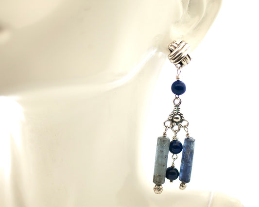 Kyanite and Lapis Earrings