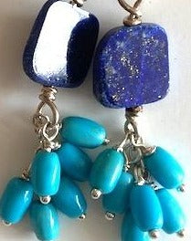 Lapis and Turquoise Earrings