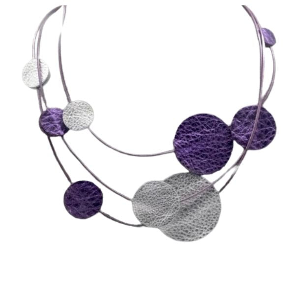 Statement Leather Dot Necklace