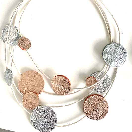 Statement Leather Dot Necklace