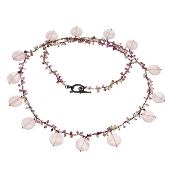 Rose Quartz and Ruby Necklace