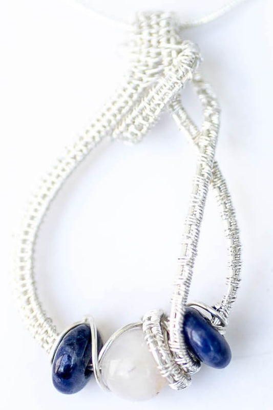 Sodalite and Rose Quartz Pendant