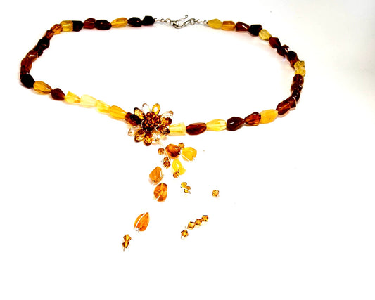 Sunstone Flower Necklace