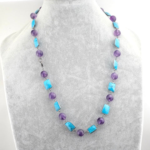 Royalty Amethyst and Turquoise Necklace