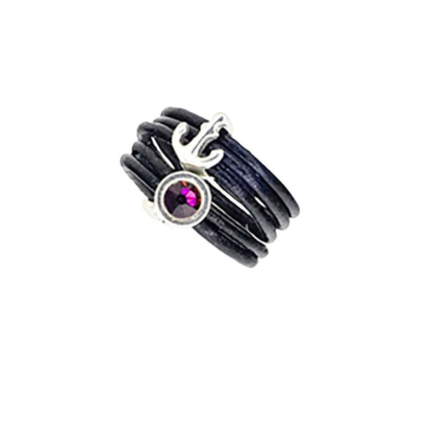 Birthstone Power Leather Ring