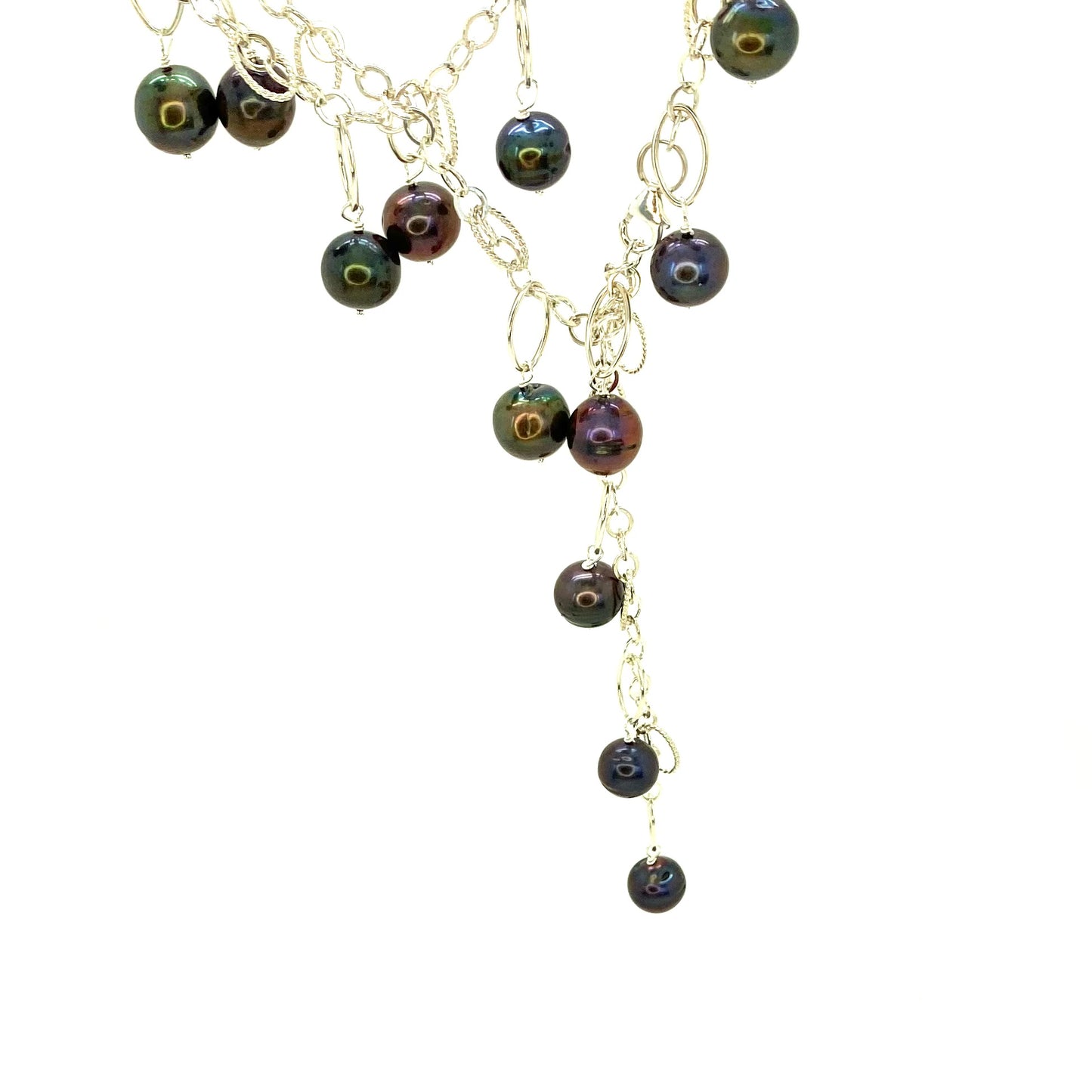 Peacock Pearl Charm Necklace