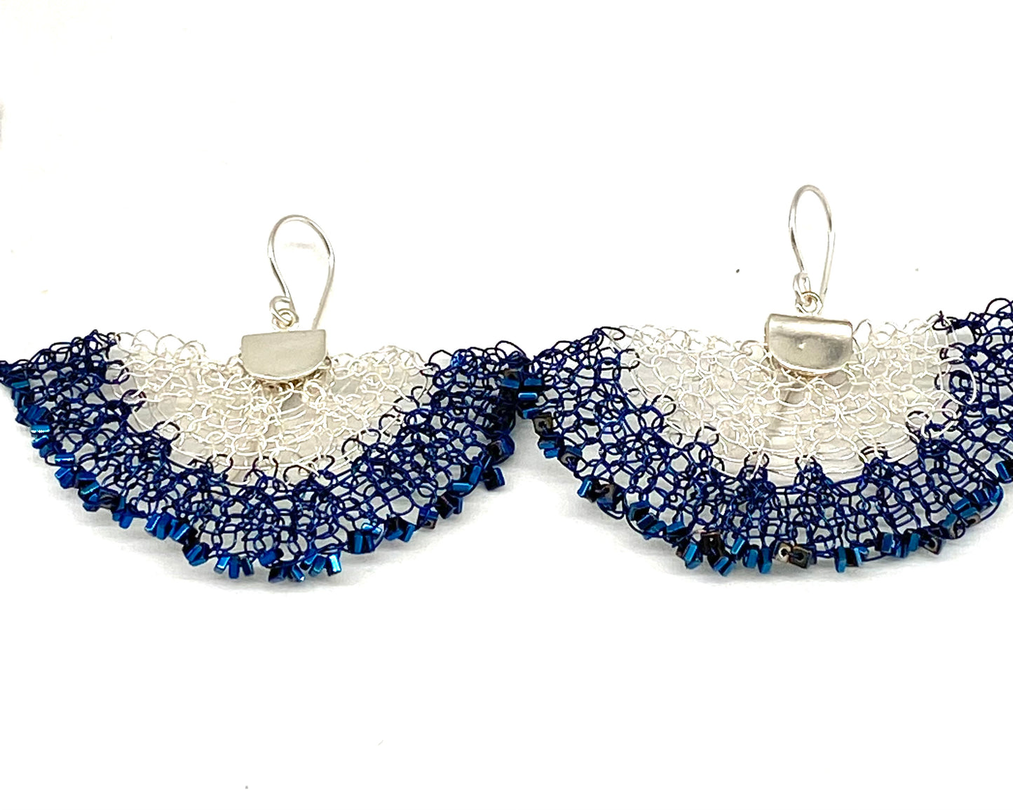 Two Tone Statement Fan Earrings