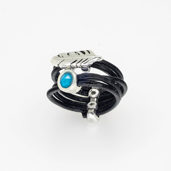 Birthstone Power Leather Ring