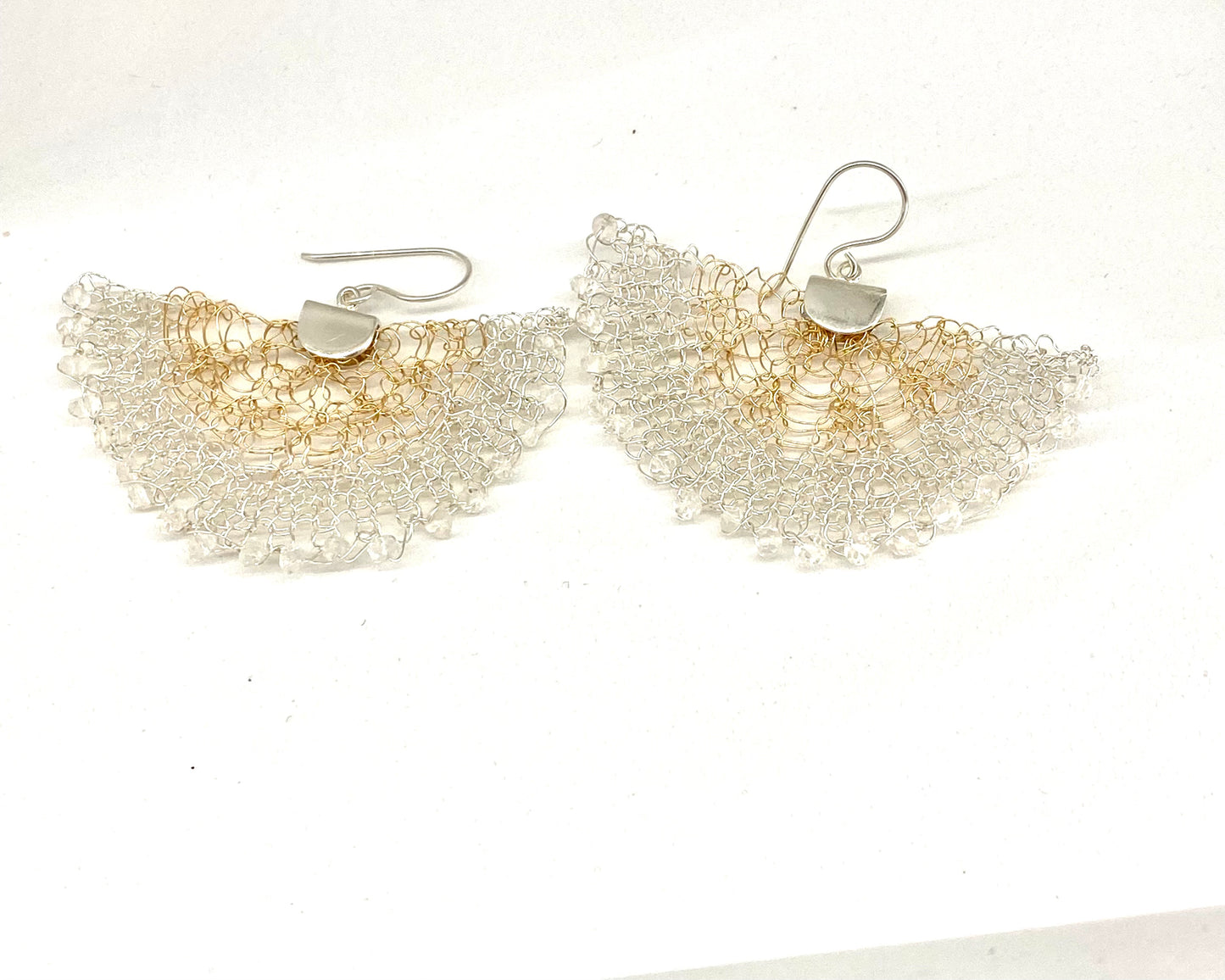 Two Tone Statement Fan Earrings