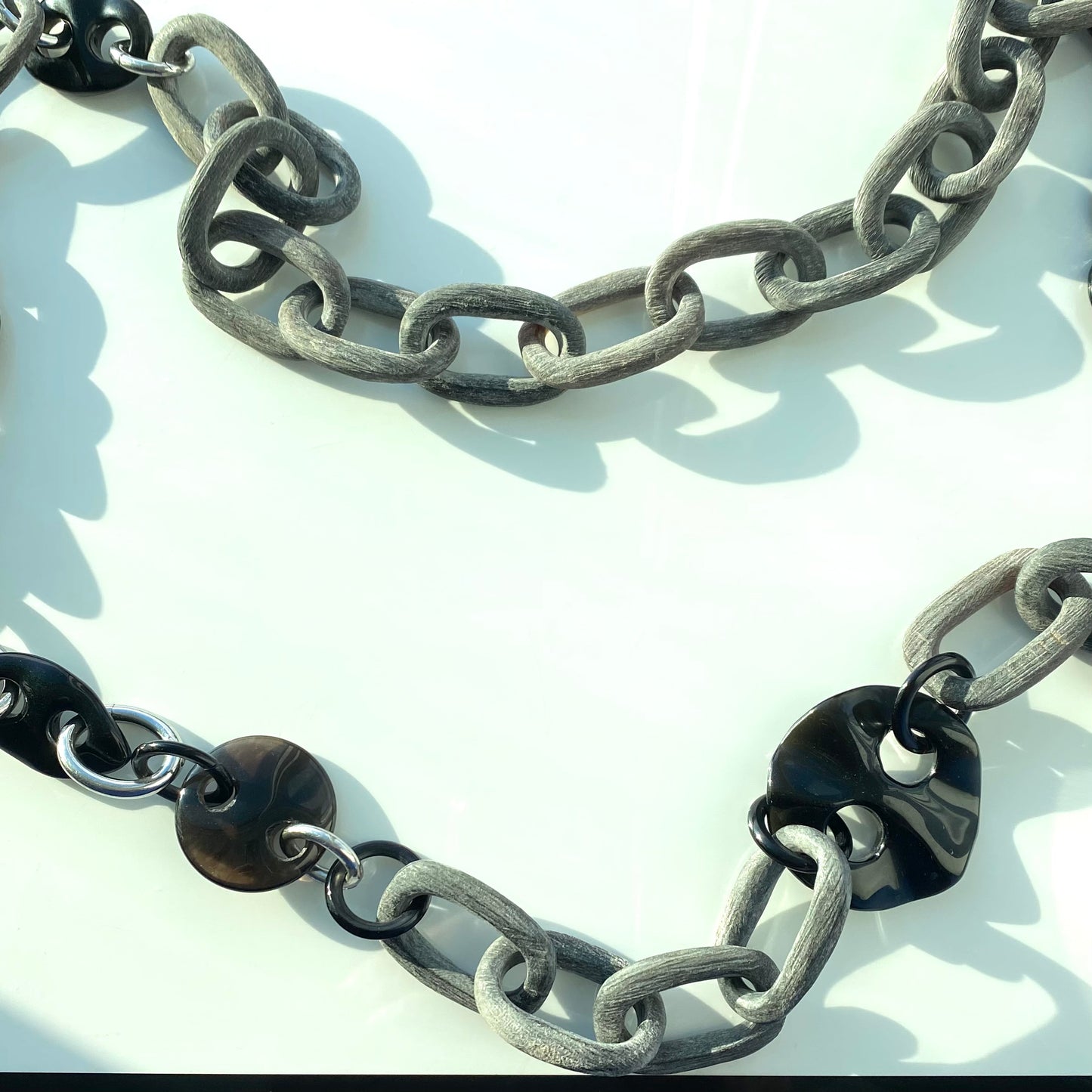Natural Grey, Topaz and Onyx Necklace