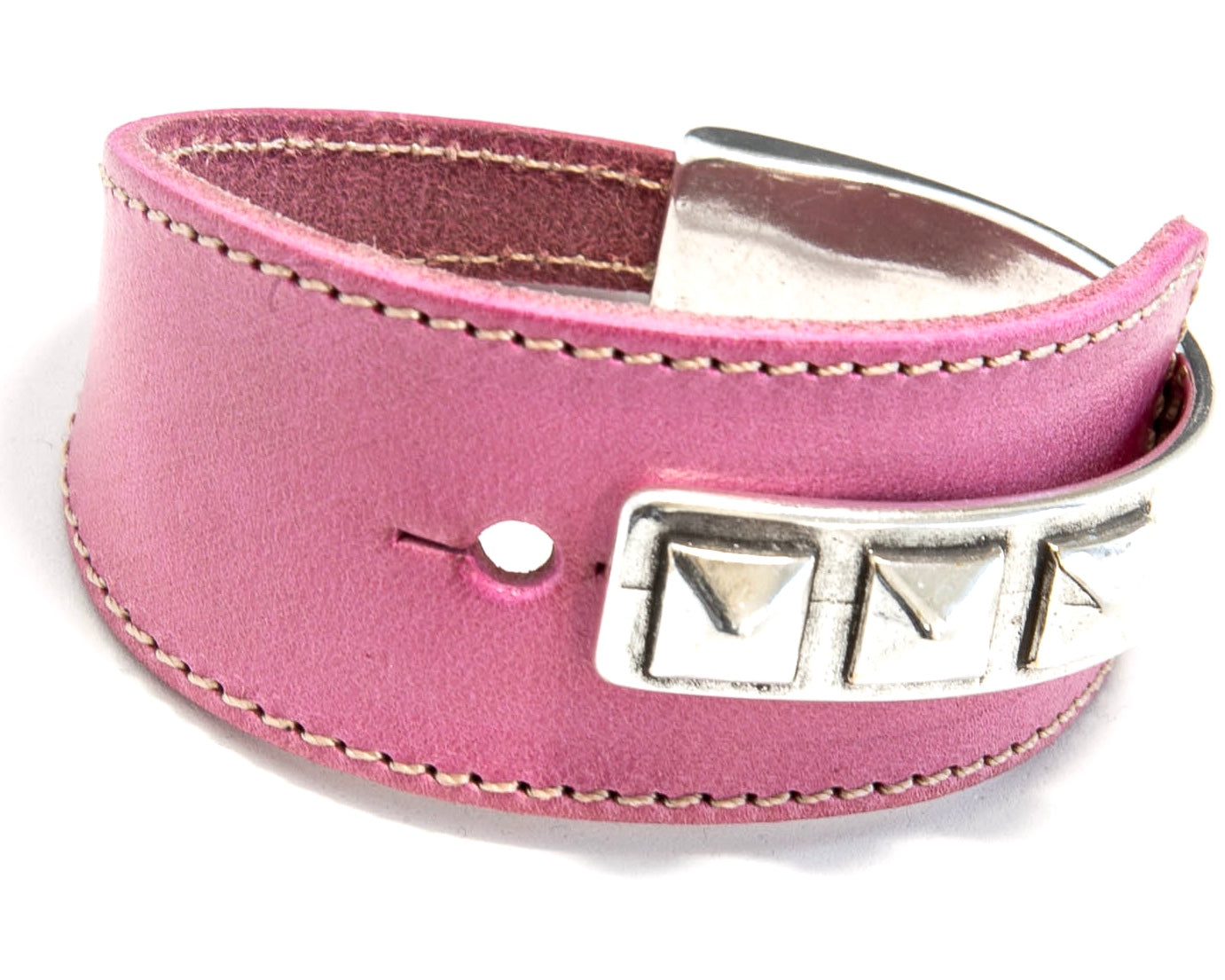 Wide Leather Bangle Bracelet