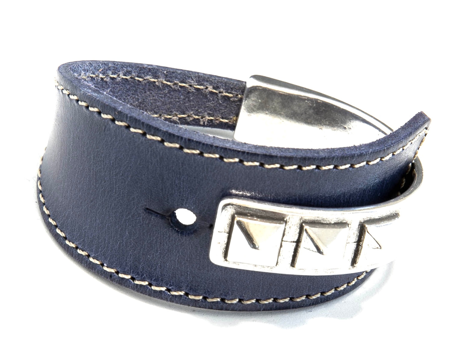 Wide Leather Bangle Bracelet