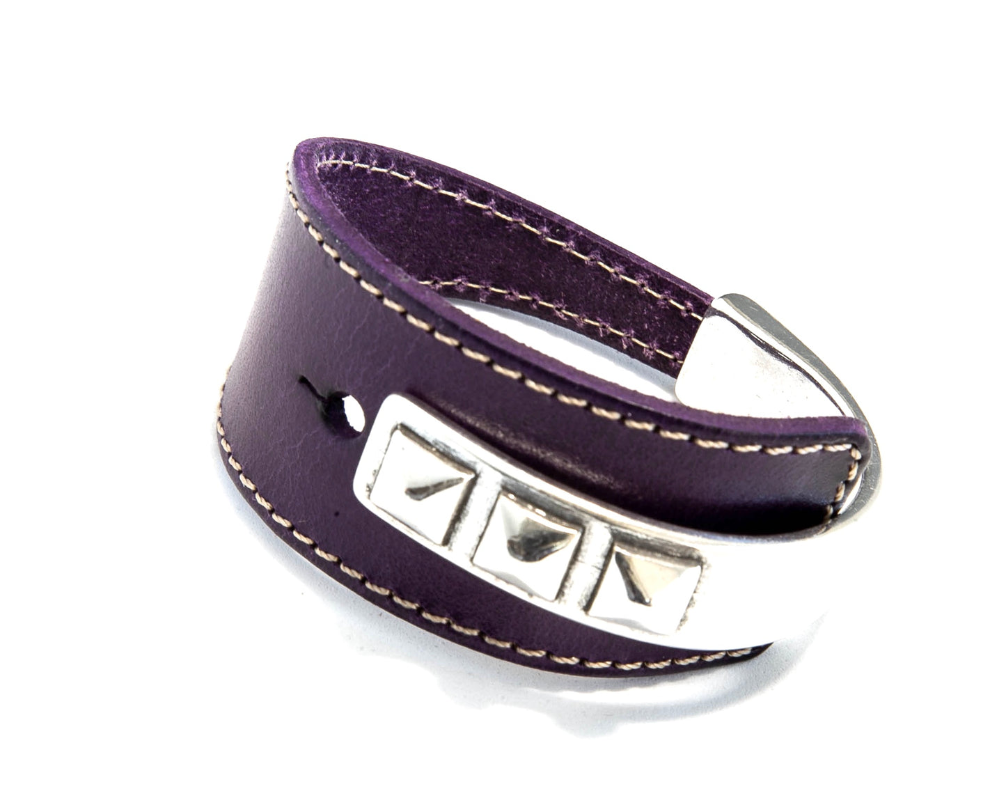 Wide Leather Bangle Bracelet