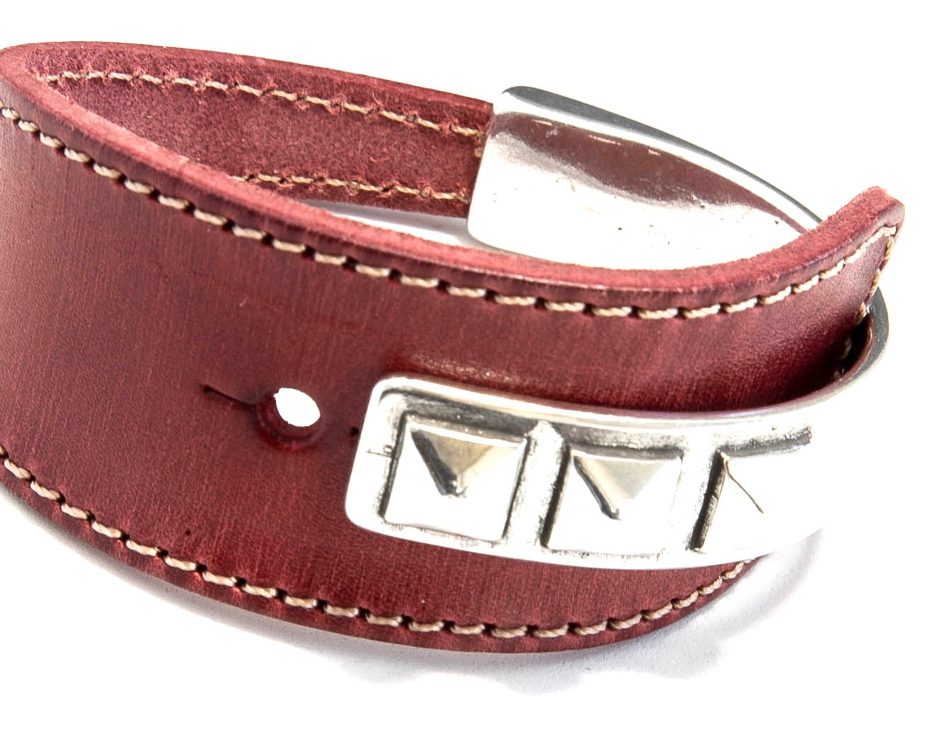 Wide Leather Bangle Bracelet