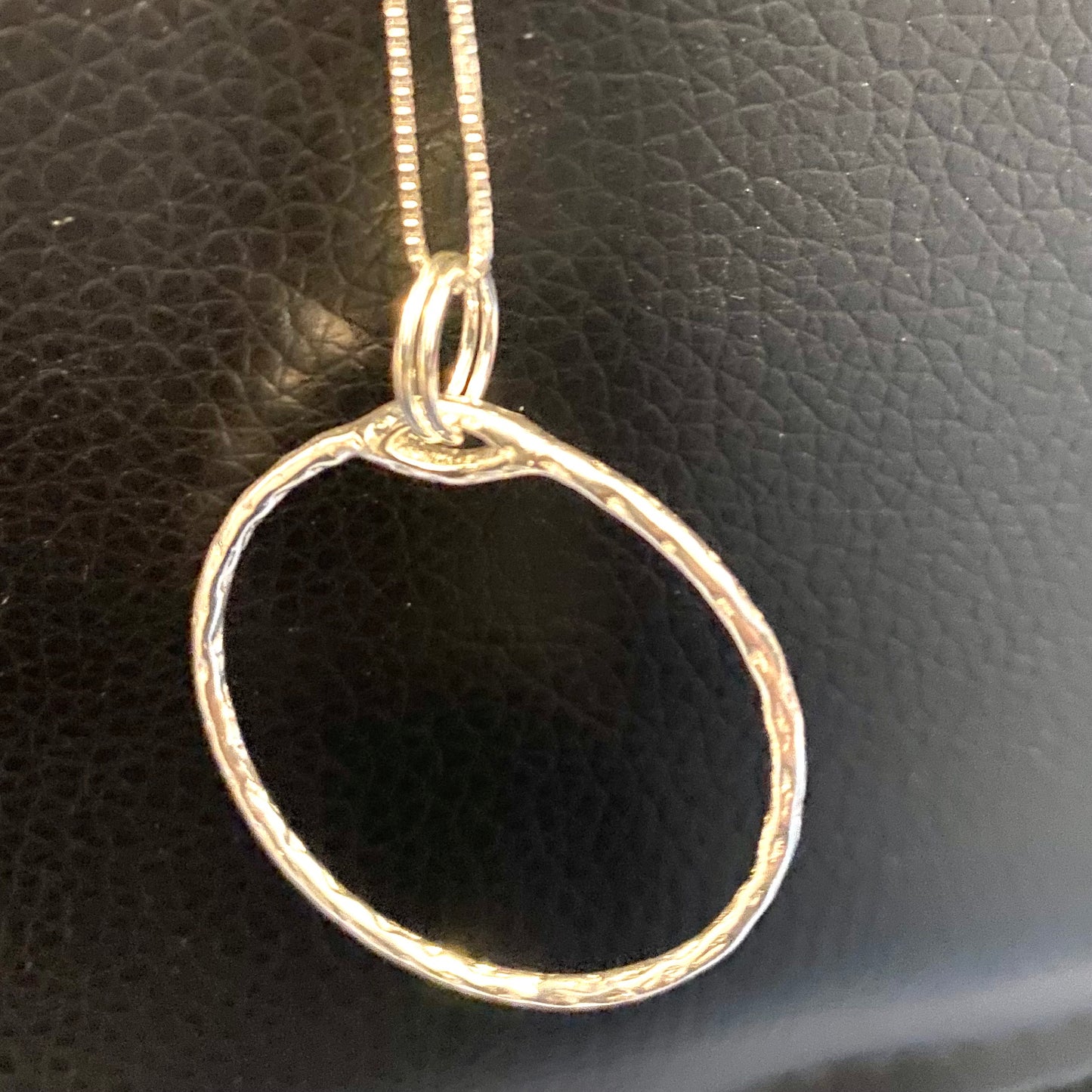 Hammered Sterling Silver Circle Pendant