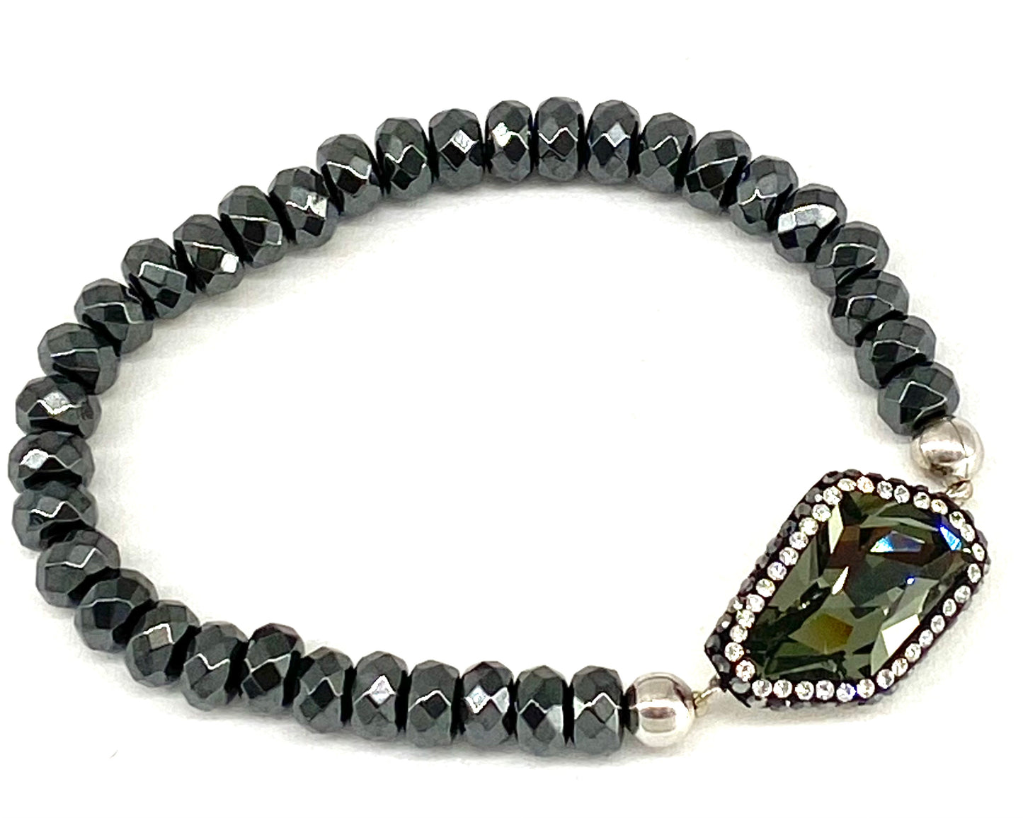 Hematite and Crystal Bracelet