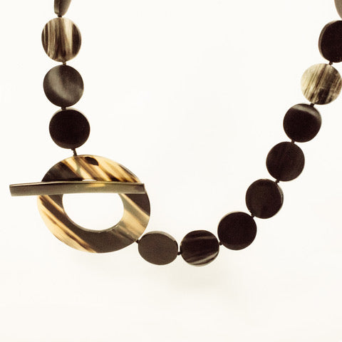 Natural Horn Necklace with Large Toggle