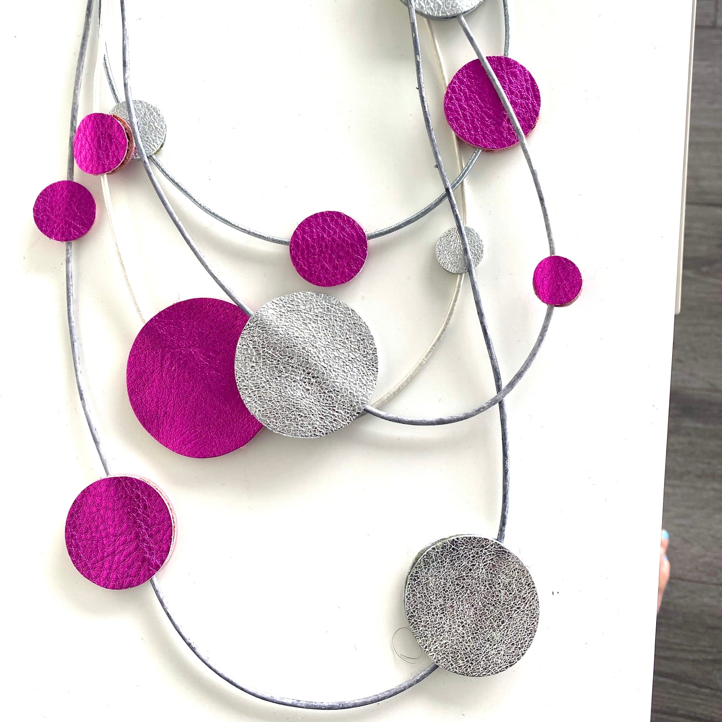 Statement Leather Dot Necklace