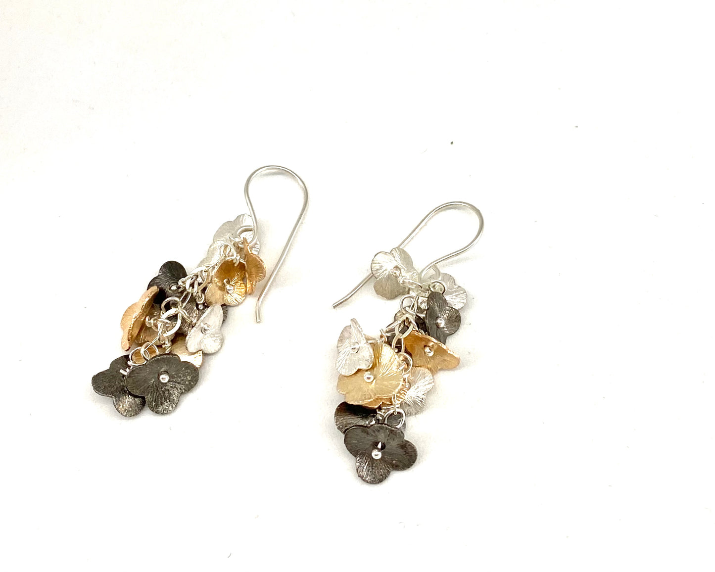 Mixed Metal Flower Earrings