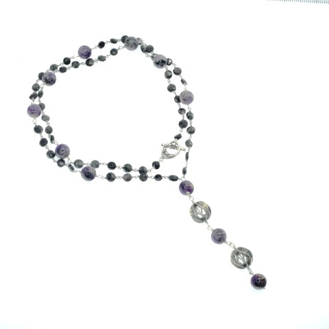 Onyx and Charoite Necklace
