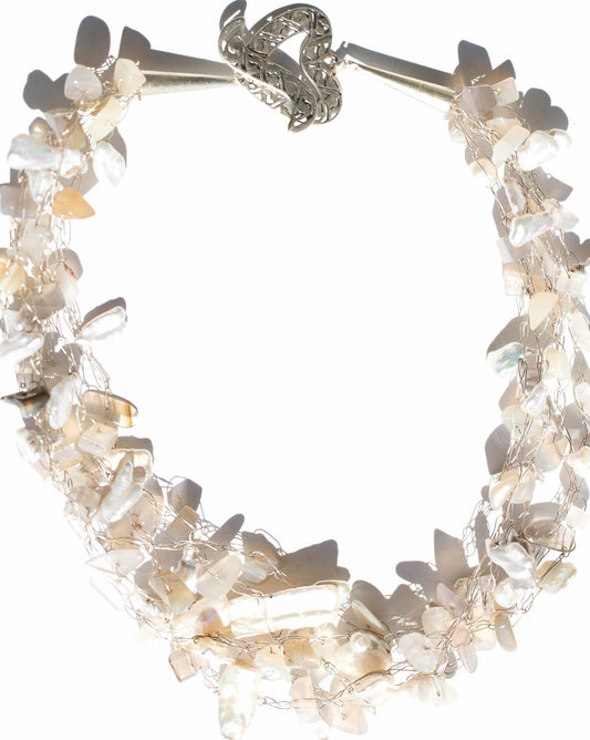 Fresh Water Pearl and Labradorite Weave Necklace
