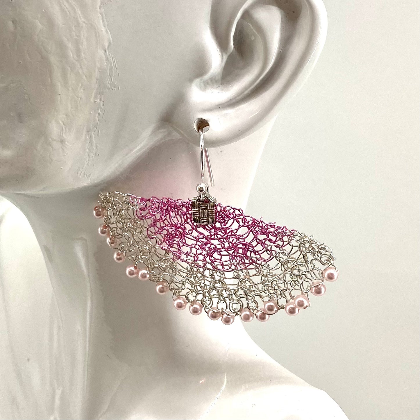 Two Tone Statement Fan Earrings
