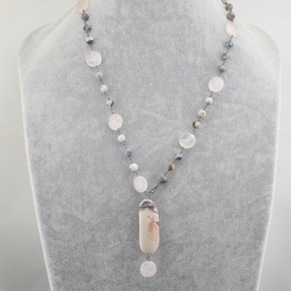 Rose Quartz and Jasper Necklace