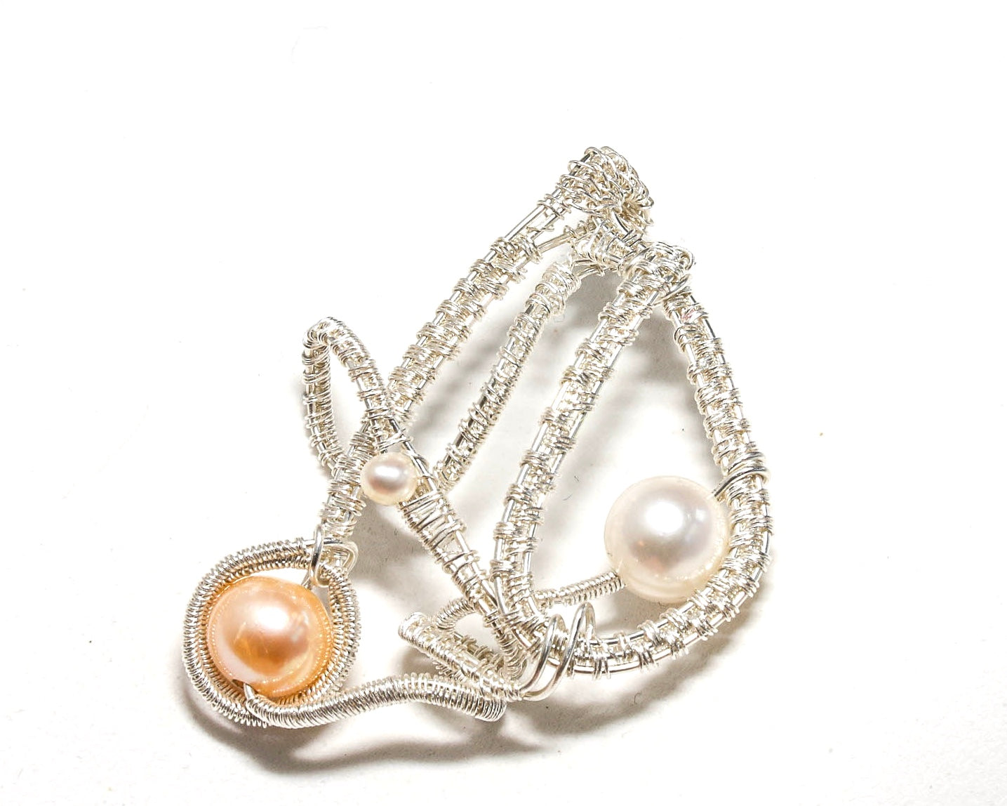 Sculptural Modern Classic Freshwater Pearl Pendant