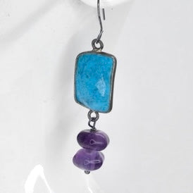 Turquoise and Amethyst Earrings