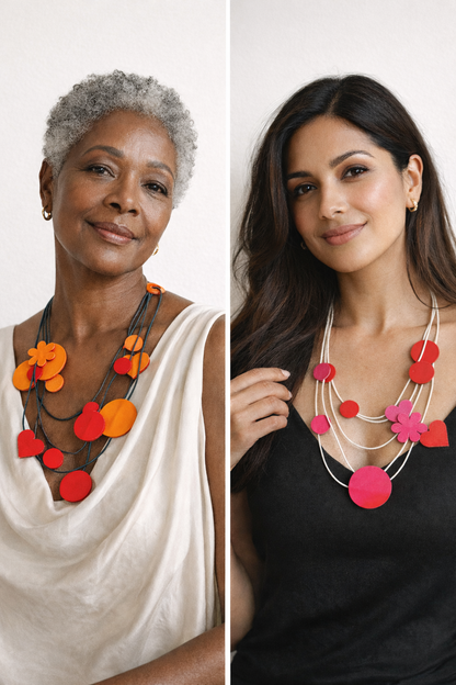 Statement Leather Dot Necklace