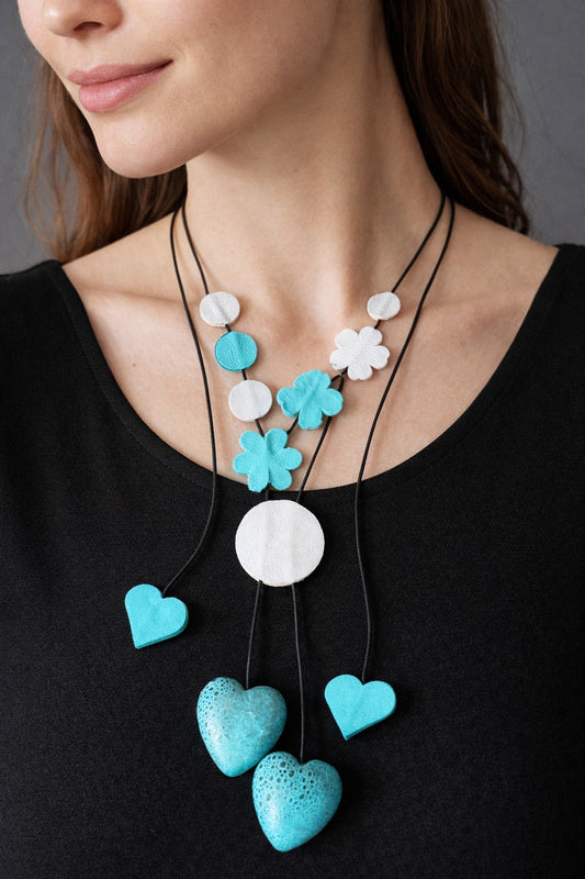 Candy Bloom Statement Leather Necklace